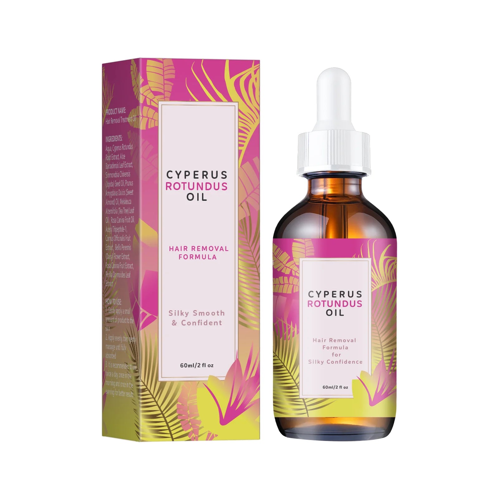 Natural Hair Removal Oil 60ml – Jojoba & Almond Gentle Formula for Smooth Skin